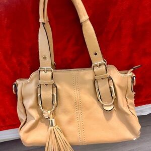 Charming Charlie Tan Shoulder Bag with Tassel